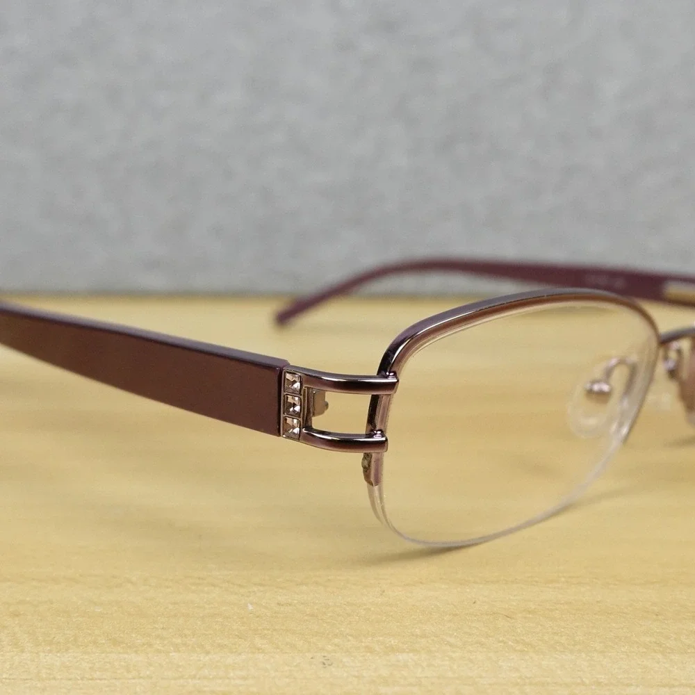 Carolee Eyeglass Frames CL 728 PLUM 48-17-135 Purple Metal Half Rim Good